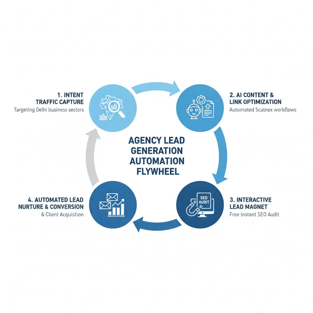 How Delhi SEO Agencies Use Automation for Leads - illustration